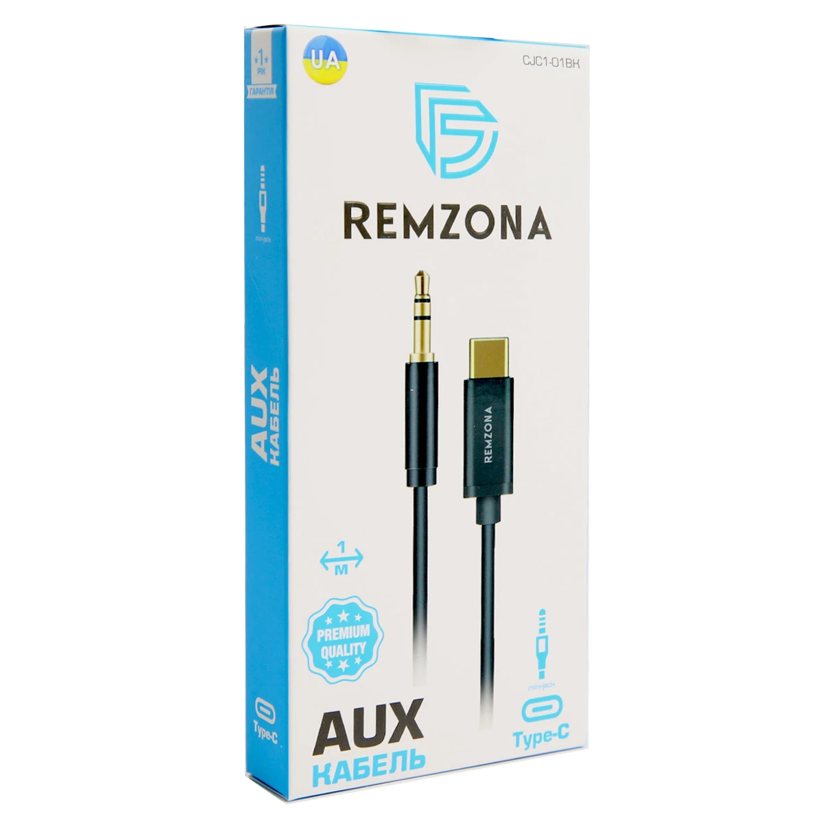AUX кабель з Type-C конектором. CJC1-01BK