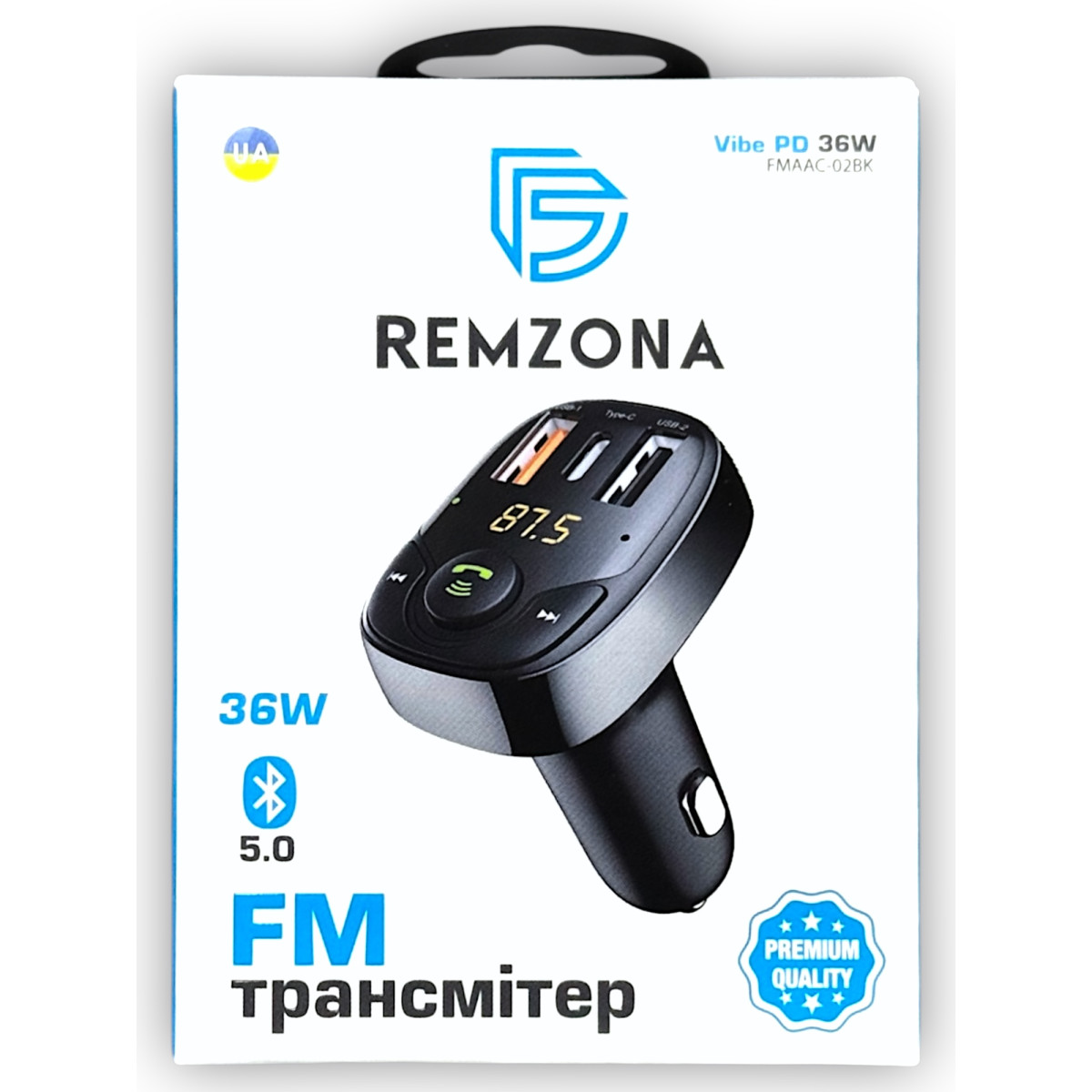 FM-трансмітер Vibe PD 36W FMAAC-02BK